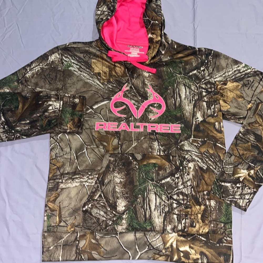 REALTREE Camouflage hoodie with pink inside lining
